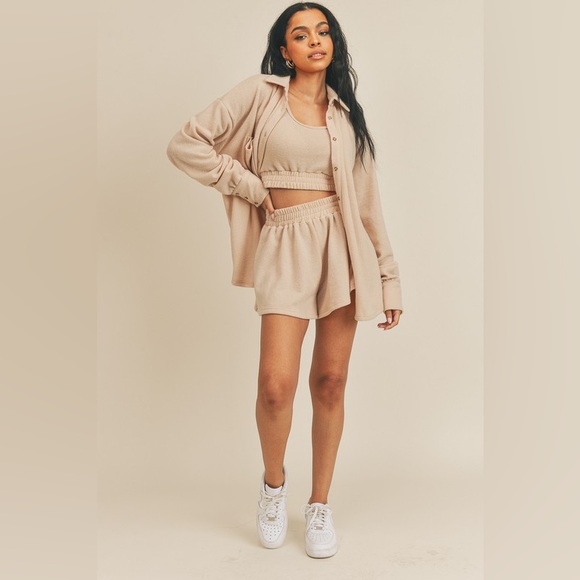 Good vibes only 3 piece set in honey cream - Picture 4 of 11